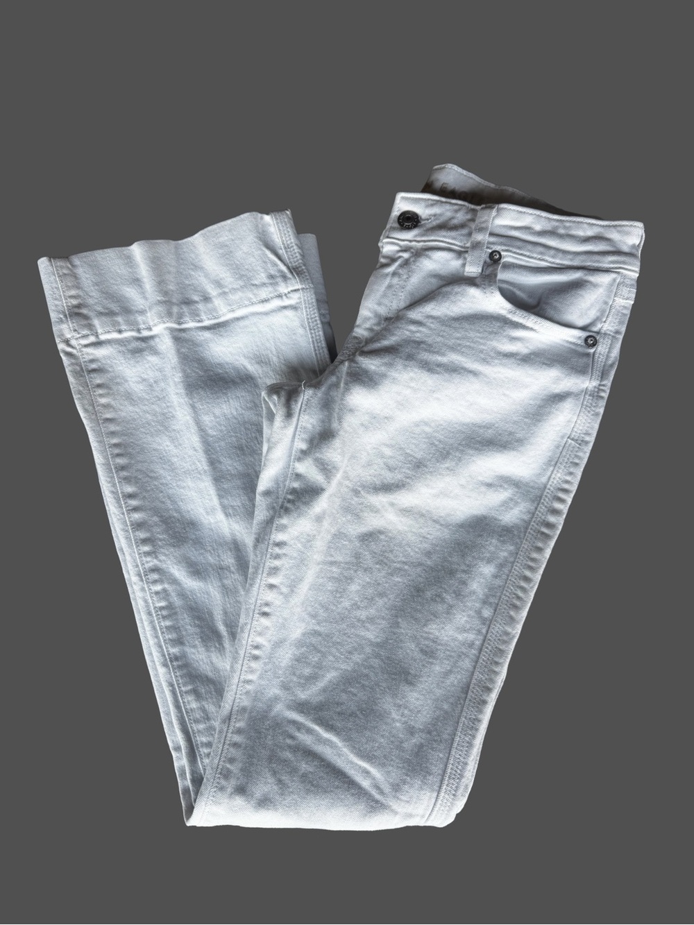 American Eagle Outfitters White Boot Cut Jeans with Button Up Back Pockets - Picture 6 of 11